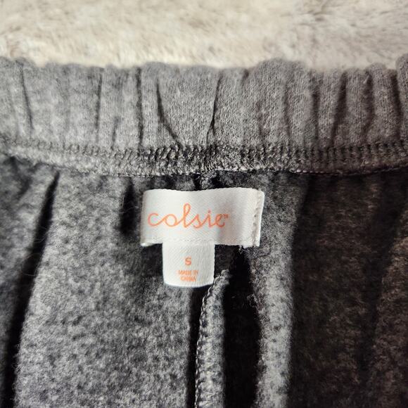 Colsie Dark Gray Fleece Raw Hem Drawstring Hot Girl Booty Sweat Shorts Size S - Picture 2 of 7